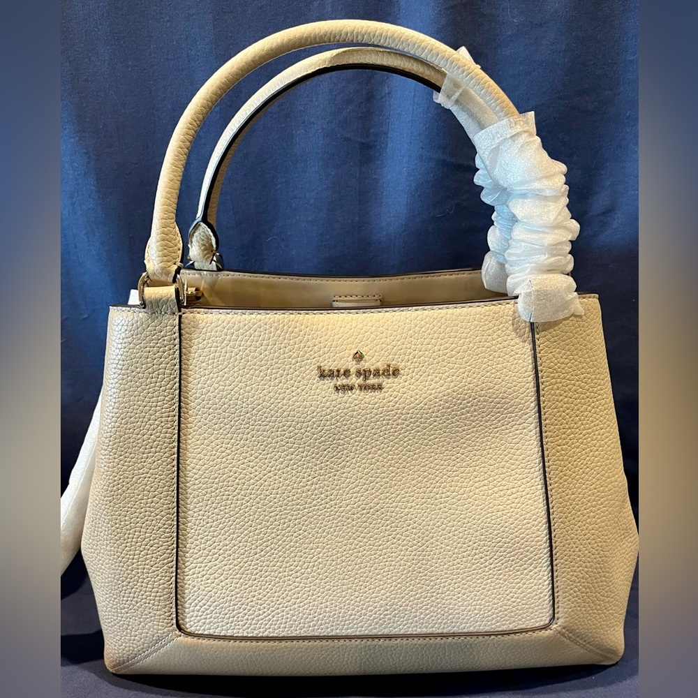 NWT Kate Spade Lena Light Sand Pebb Colorblock Satchel and Bilfold Pair - Picture 3 of 14